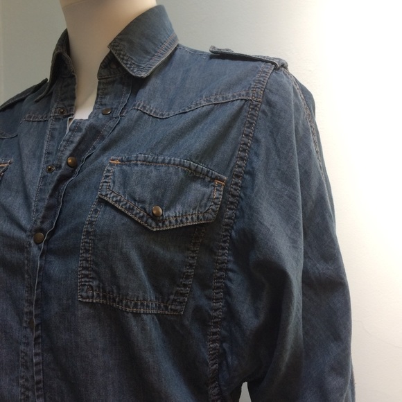 Stella McCartney Chambray Denim Dolman Shirt - Picture 3 of 6